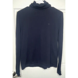Lauren Ralph Lauren Women's Merino Wool Turtleneck Sweater Sz L Classic Navy